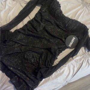 BABYBOO Black Glitter Dress